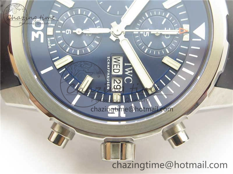 Aquatimer Chrono IW376803 V6F 1:1 Best Edition Blue Dial on Ruber Strap A7750