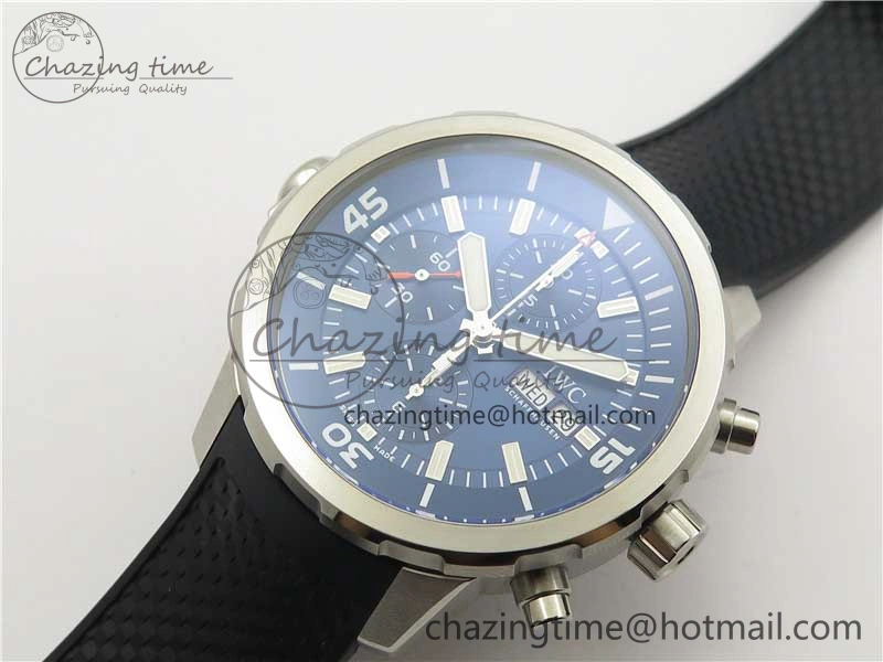 Aquatimer Chrono IW376803 V6F 1:1 Best Edition Blue Dial on Ruber Strap A7750