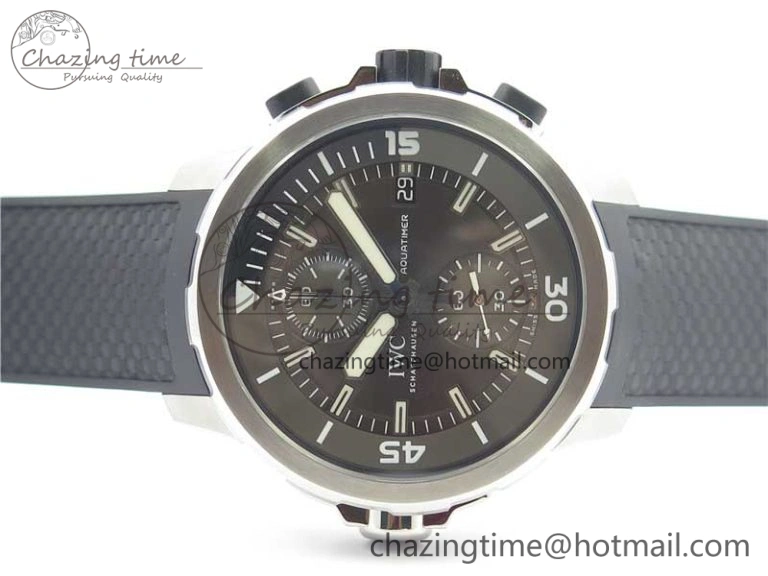 Aquatimer Chrono IW376803 V6F 1:1 Best Edition Gray Dial on Rubber Strap A7750