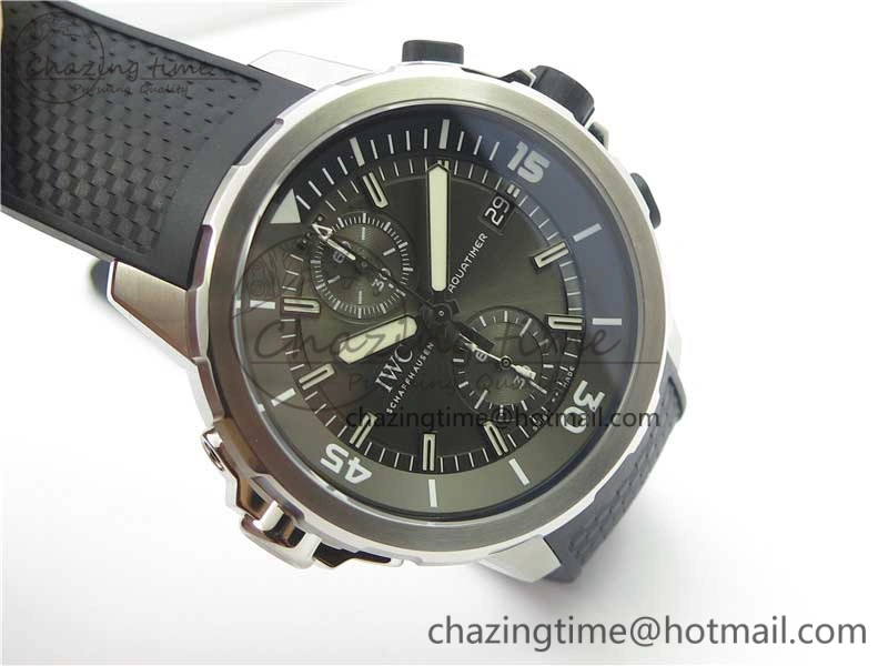 Aquatimer Chrono IW376803 V6F 1:1 Best Edition Gray Dial on Rubber Strap A7750