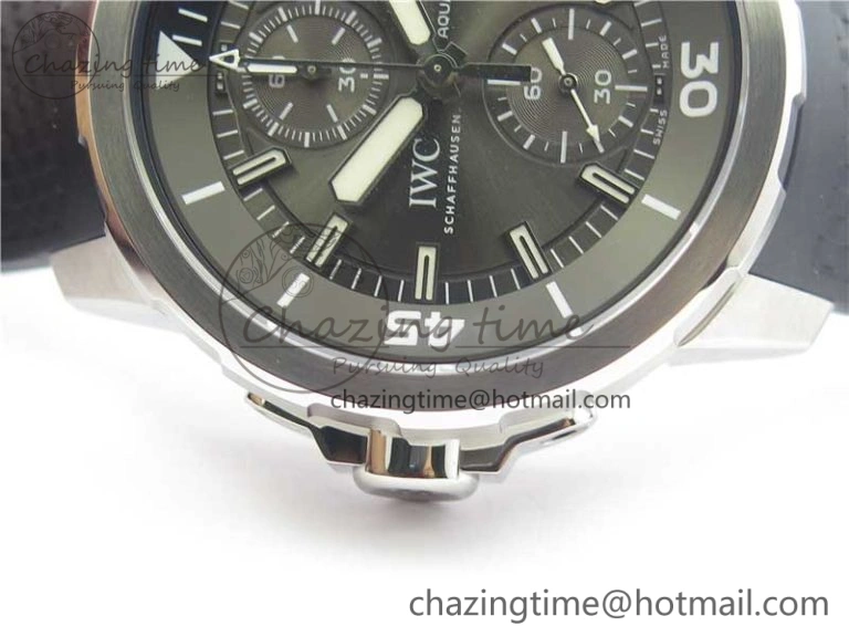 Aquatimer Chrono IW376803 V6F 1:1 Best Edition Gray Dial on Rubber Strap A7750