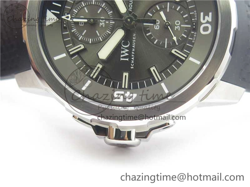 Aquatimer Chrono IW376803 V6F 1:1 Best Edition Gray Dial on Rubber Strap A7750