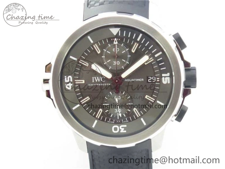 Aquatimer Chrono IW376803 V6F 1:1 Best Edition Gray Dial on Rubber Strap A7750