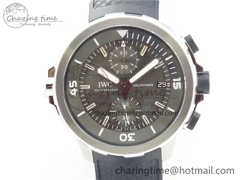 Aquatimer Chrono IW376803 V6F 1:1 Best Edition Gray Dial on Rubber Strap A7750