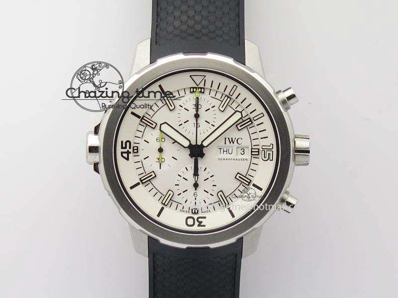 Aquatimer Chrono IW376803 V6F 1:1 Best Edition White Dial On Rubber Strap A7750