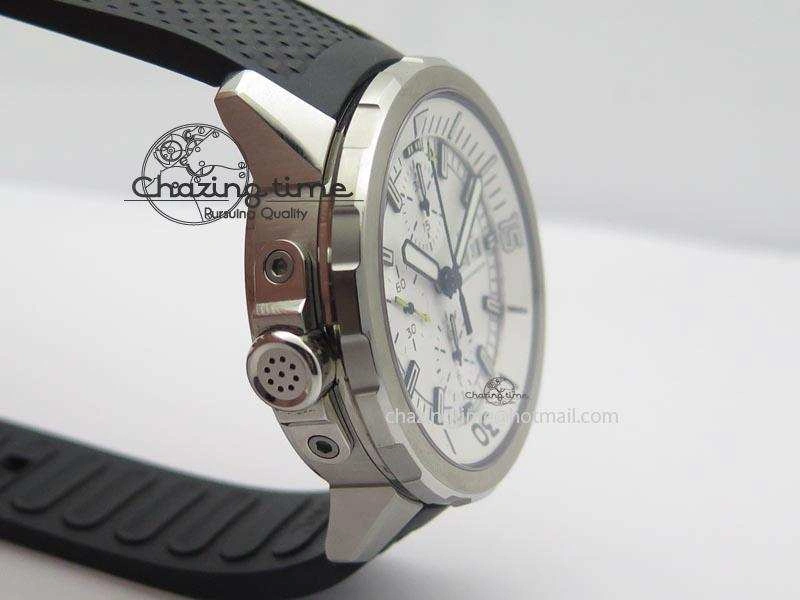 Aquatimer Chrono IW376803 V6F 1:1 Best Edition White Dial On Rubber Strap A7750