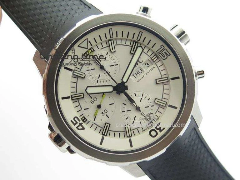 Aquatimer Chrono IW376803 V6F 1:1 Best Edition White Dial On Rubber Strap A7750
