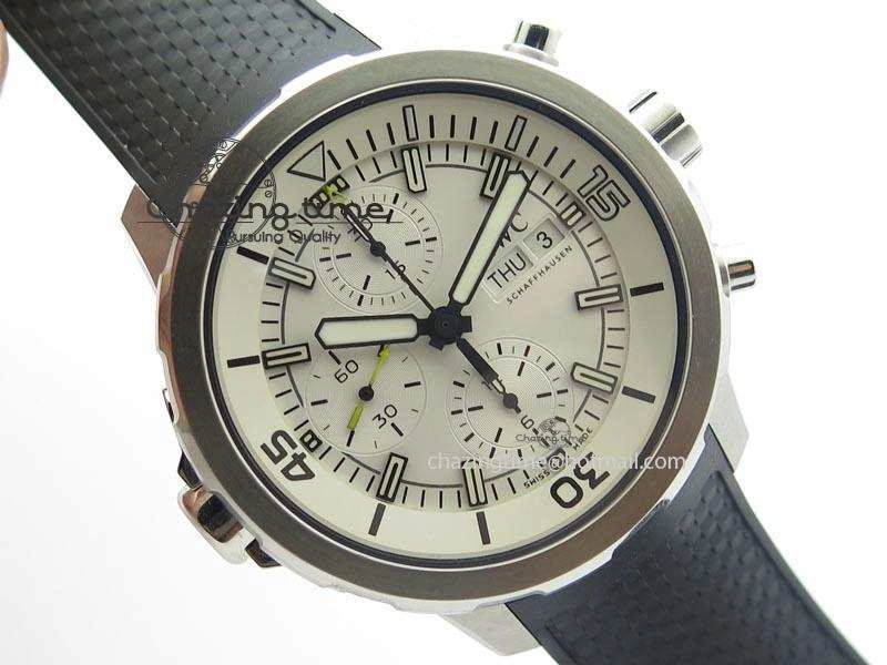 Aquatimer Chrono IW376803 V6F 1:1 Best Edition White Dial On Rubber Strap A7750