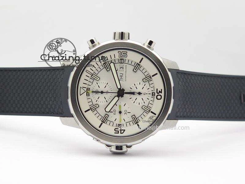 Aquatimer Chrono IW376803 V6F 1:1 Best Edition White Dial On Rubber Strap A7750