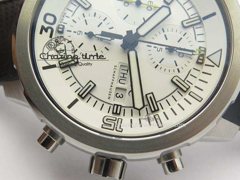 Aquatimer Chrono IW376803 V6F 1:1 Best Edition White Dial On Rubber Strap A7750