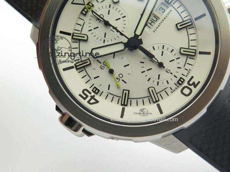 Aquatimer Chrono IW376803 V6F 1:1 Best Edition White Dial On Rubber Strap A7750