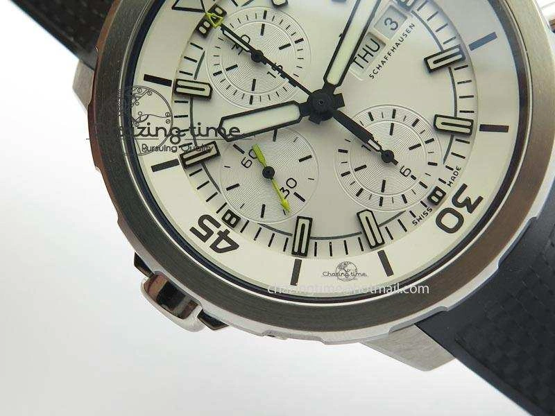 Aquatimer Chrono IW376803 V6F 1:1 Best Edition White Dial On Rubber Strap A7750