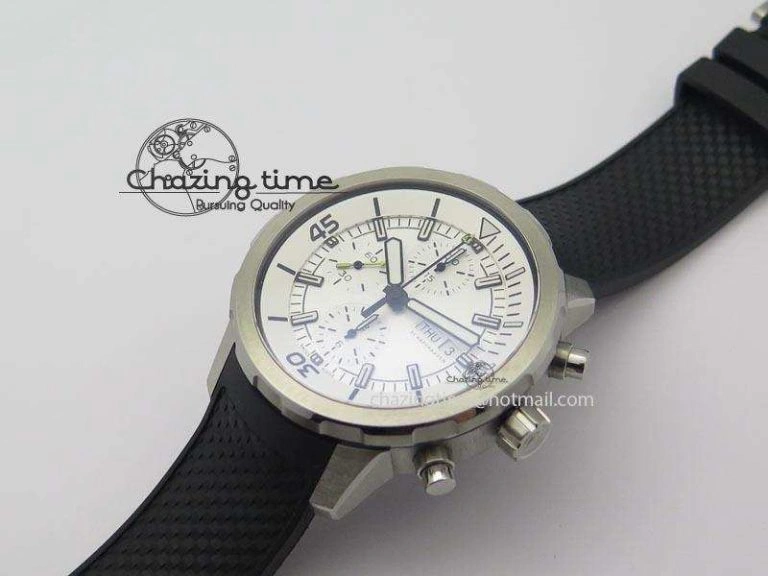 Aquatimer Chrono IW376803 V6F 1:1 Best Edition White Dial On Rubber Strap A7750