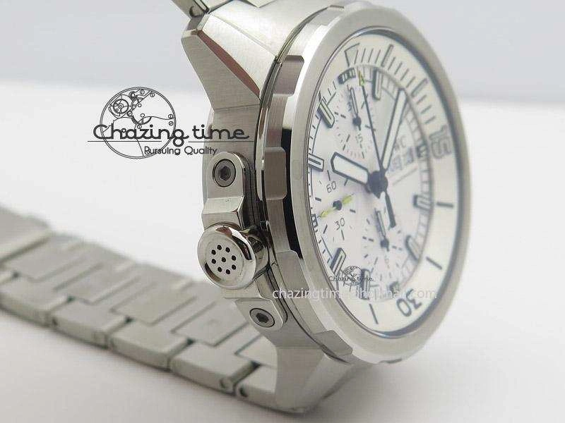 Aquatimer Chrono IW376803 V6F 1:1 Best Edition White Dial On SS Bracelet A7750