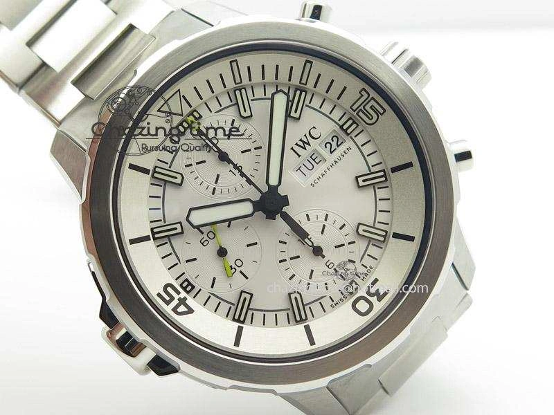 Aquatimer Chrono IW376803 V6F 1:1 Best Edition White Dial On SS Bracelet A7750