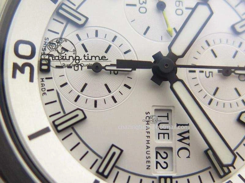 Aquatimer Chrono IW376803 V6F 1:1 Best Edition White Dial On SS Bracelet A7750