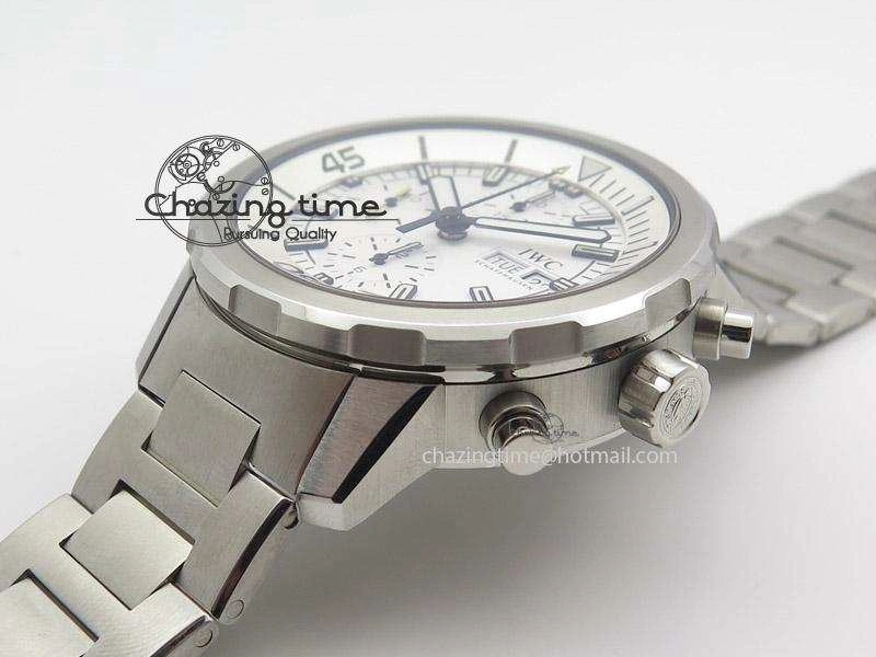 Aquatimer Chrono IW376803 V6F 1:1 Best Edition White Dial On SS Bracelet A7750