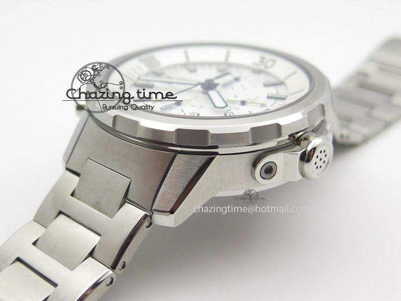 Aquatimer Chrono IW376803 V6F 1:1 Best Edition White Dial On SS Bracelet A7750