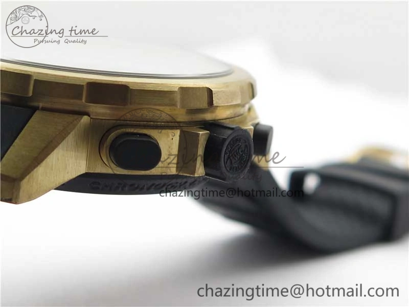 Aquatimer Chrono IW379503 Bronzo Case V6F 1:1 Best Edition Black Dial on Rubber Strap A7750