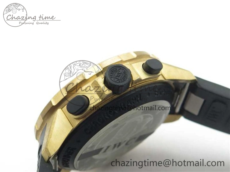 Aquatimer Chrono IW379503 Bronzo Case V6F 1:1 Best Edition Black Dial on Rubber Strap A7750