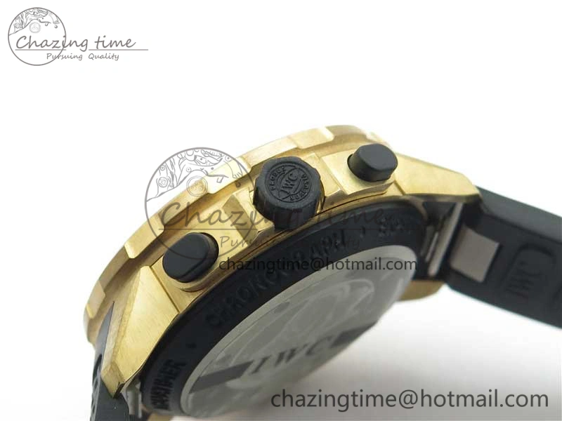 Aquatimer Chrono IW379503 Bronzo Case V6F 1:1 Best Edition Black Dial on Rubber Strap A7750