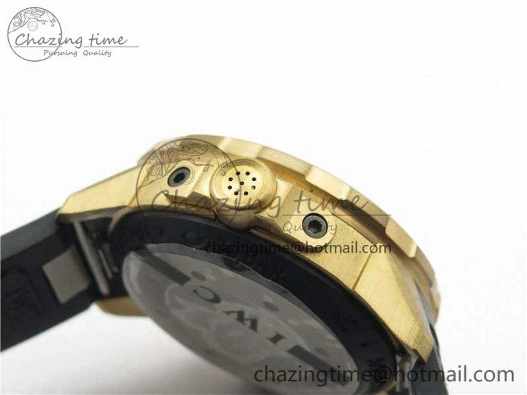 Aquatimer Chrono IW379503 Bronzo Case V6F 1:1 Best Edition Black Dial on Rubber Strap A7750