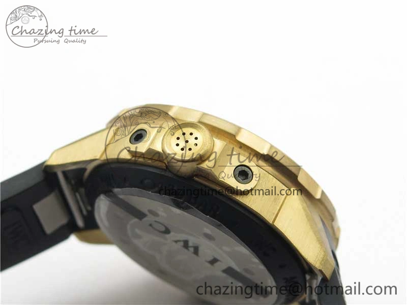 Aquatimer Chrono IW379503 Bronzo Case V6F 1:1 Best Edition Black Dial on Rubber Strap A7750