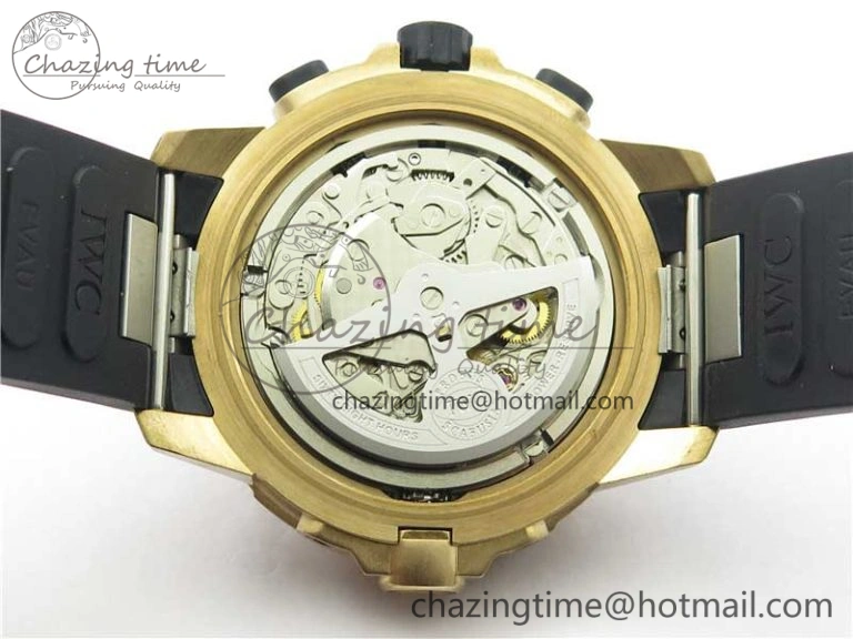 Aquatimer Chrono IW379503 Bronzo Case V6F 1:1 Best Edition Black Dial on Rubber Strap A7750
