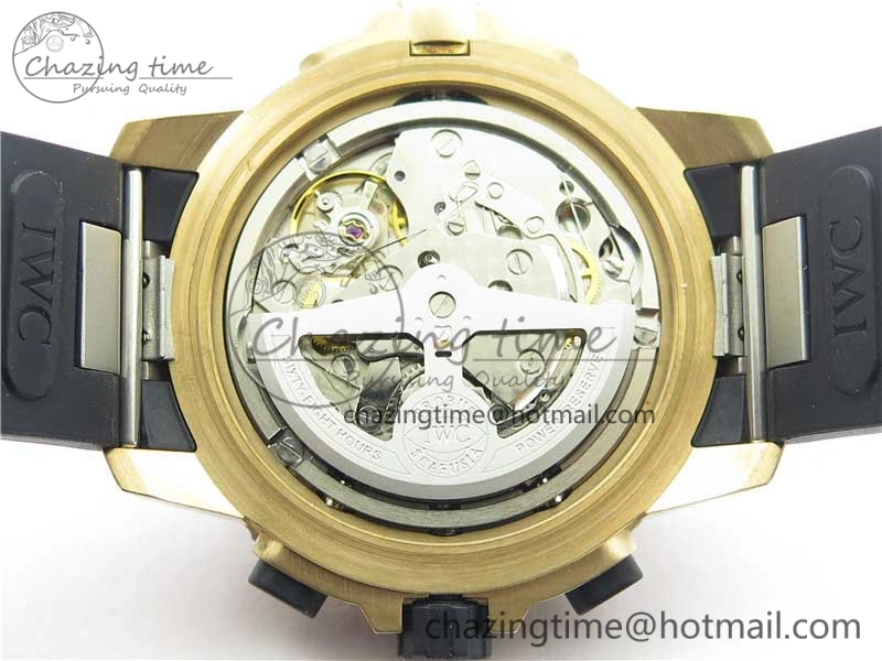 Aquatimer Chrono IW379503 Bronzo Case V6F 1:1 Best Edition Black Dial on Rubber Strap A7750