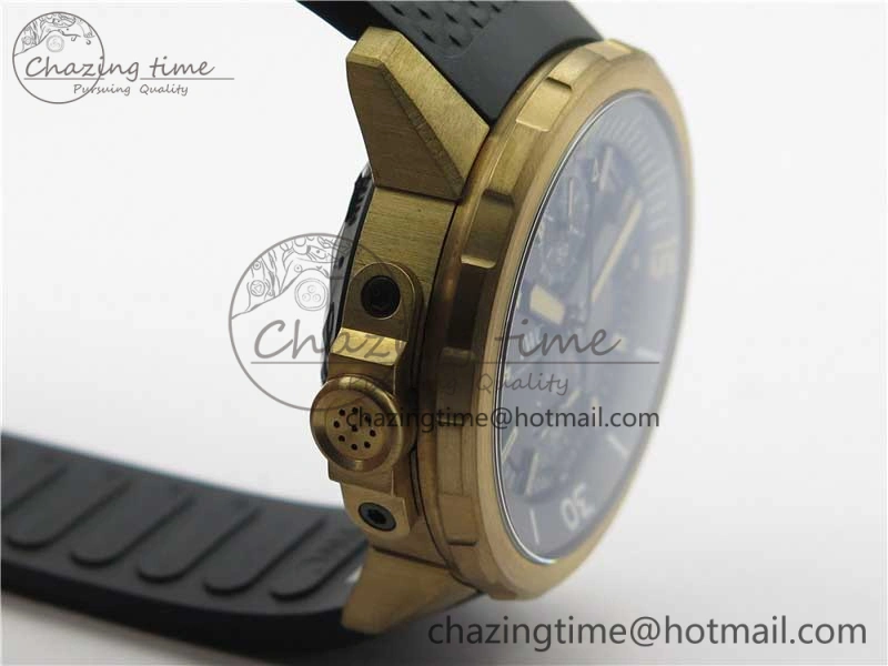 Aquatimer Chrono IW379503 Bronzo Case V6F 1:1 Best Edition Black Dial on Rubber Strap A7750