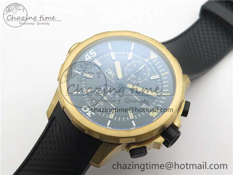 Aquatimer Chrono IW379503 Bronzo Case V6F 1:1 Best Edition Black Dial on Rubber Strap A7750