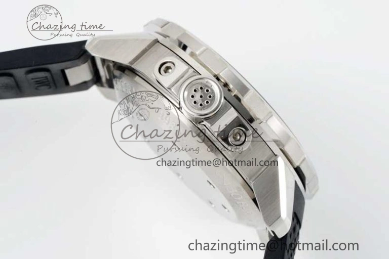 Aquatimer Chrono SS RSF 1:1 Best Edition Black Dial on Black Rubber Strap A7750