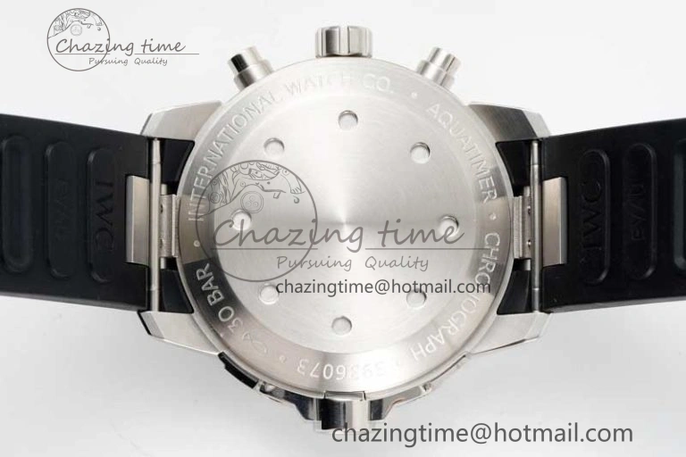 Aquatimer Chrono SS RSF 1:1 Best Edition Black Dial on Black Rubber Strap A7750