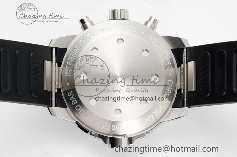 Aquatimer Chrono SS RSF 1:1 Best Edition Black Dial on Black Rubber Strap A7750
