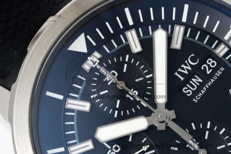 Aquatimer Chrono SS RSF 1:1 Best Edition Black Dial on Black Rubber Strap A7750