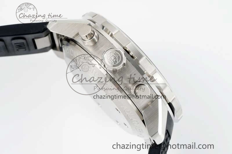 Aquatimer Chrono SS RSF 1:1 Best Edition Black Dial on Black Rubber Strap A7750