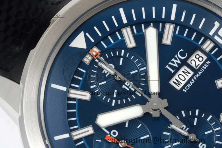 Aquatimer Chrono SS RSF 1:1 Best Edition Blue Dial on Black Rubber Strap A7750