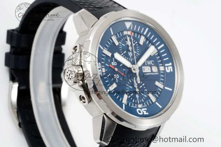 Aquatimer Chrono SS RSF 1:1 Best Edition Blue Dial on Black Rubber Strap A7750