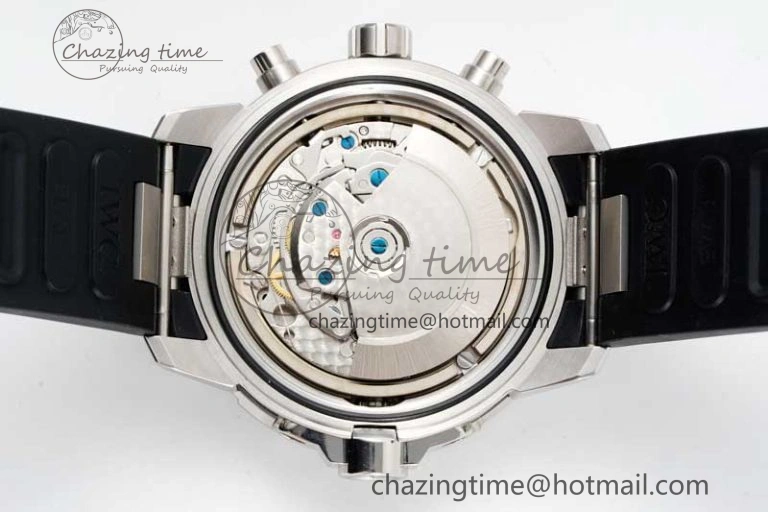 Aquatimer Chrono SS RSF 1:1 Best Edition Blue Dial on Black Rubber Strap A7750