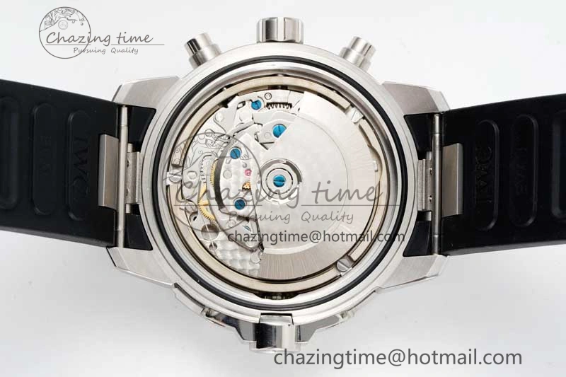 Aquatimer Chrono SS RSF 1:1 Best Edition Blue Dial on Black Rubber Strap A7750