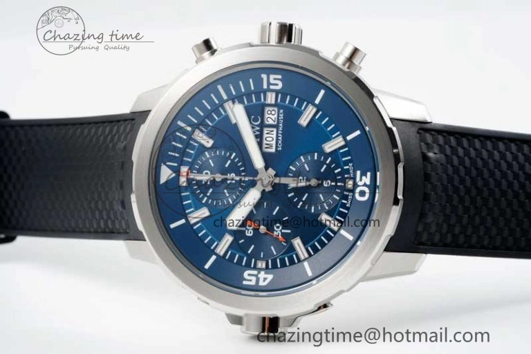 Aquatimer Chrono SS RSF 1:1 Best Edition Blue Dial on Black Rubber Strap A7750