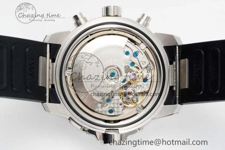 Aquatimer Chrono SS RSF 1:1 Best Edition Blue Dial on Black Rubber Strap A7750