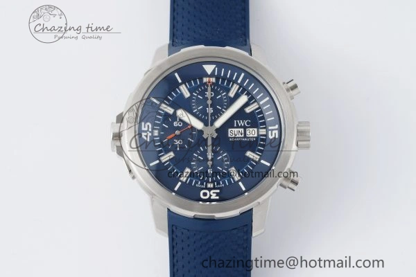 Aquatimer Chrono SS RSF 1:1 Best Edition Blue Dial on Blue Rubber Strap A7750