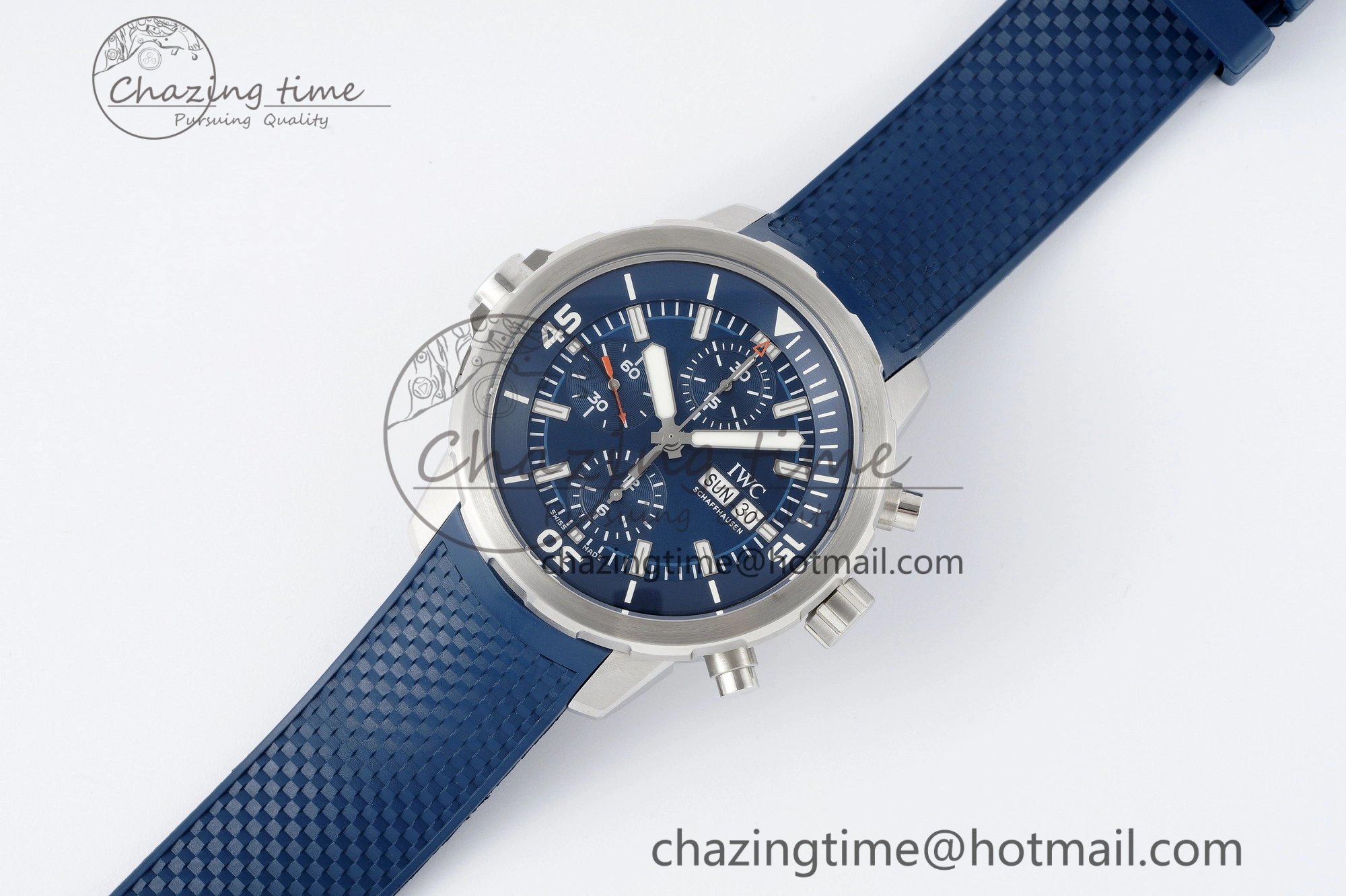 Aquatimer Chrono SS RSF 1:1 Best Edition Blue Dial on Blue Rubber Strap A7750