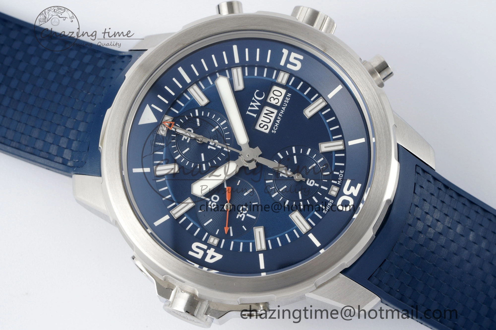 Aquatimer Chrono SS RSF 1:1 Best Edition Blue Dial on Blue Rubber Strap A7750