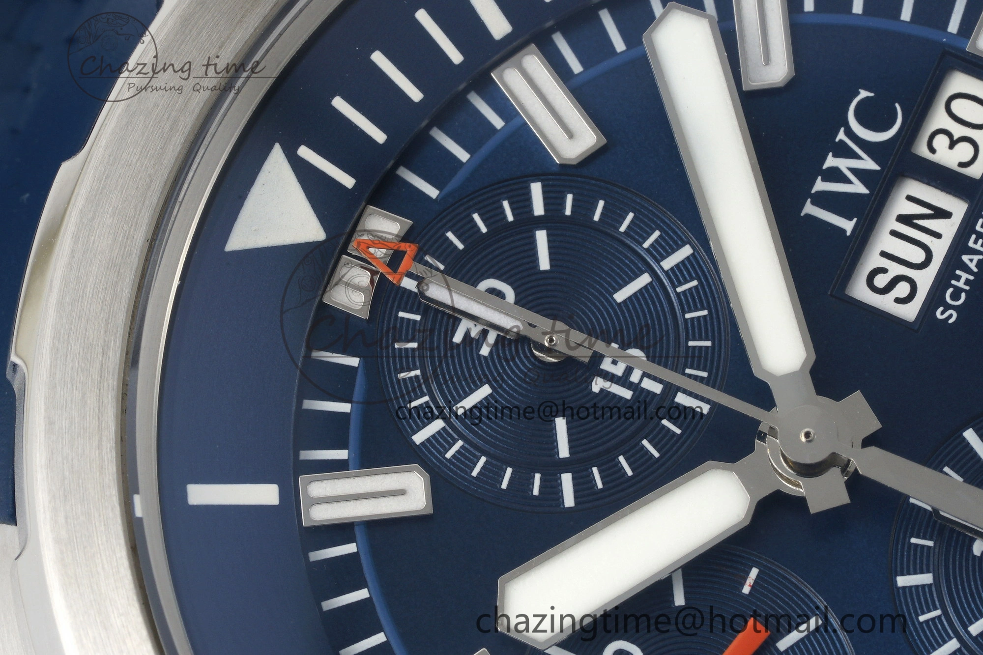 Aquatimer Chrono SS RSF 1:1 Best Edition Blue Dial on Blue Rubber Strap A7750