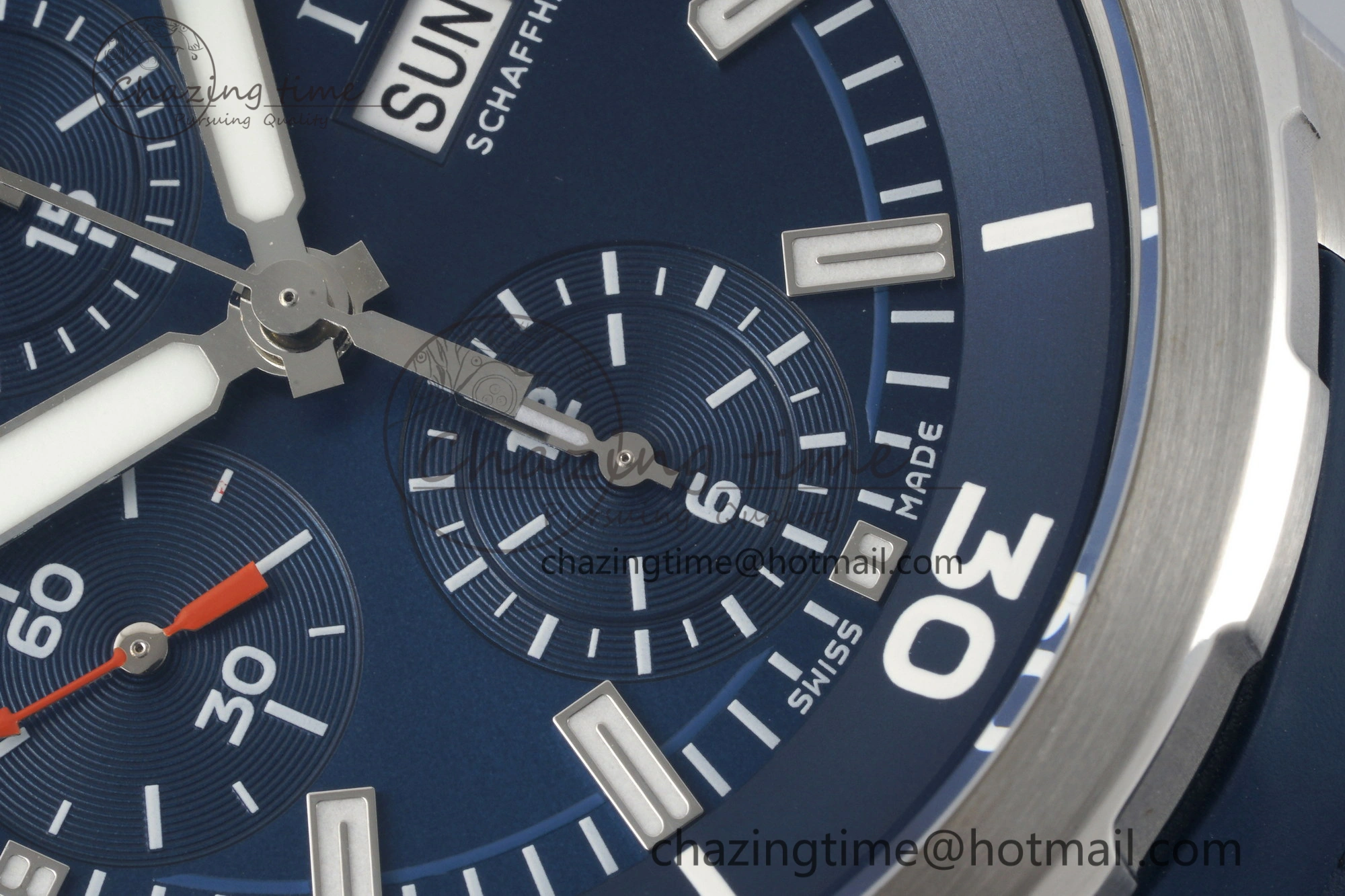 Aquatimer Chrono SS RSF 1:1 Best Edition Blue Dial on Blue Rubber Strap A7750