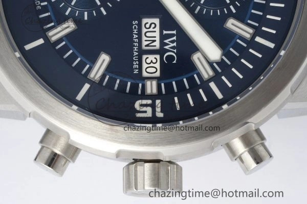 Aquatimer Chrono SS RSF 1:1 Best Edition Blue Dial on Blue Rubber Strap A7750
