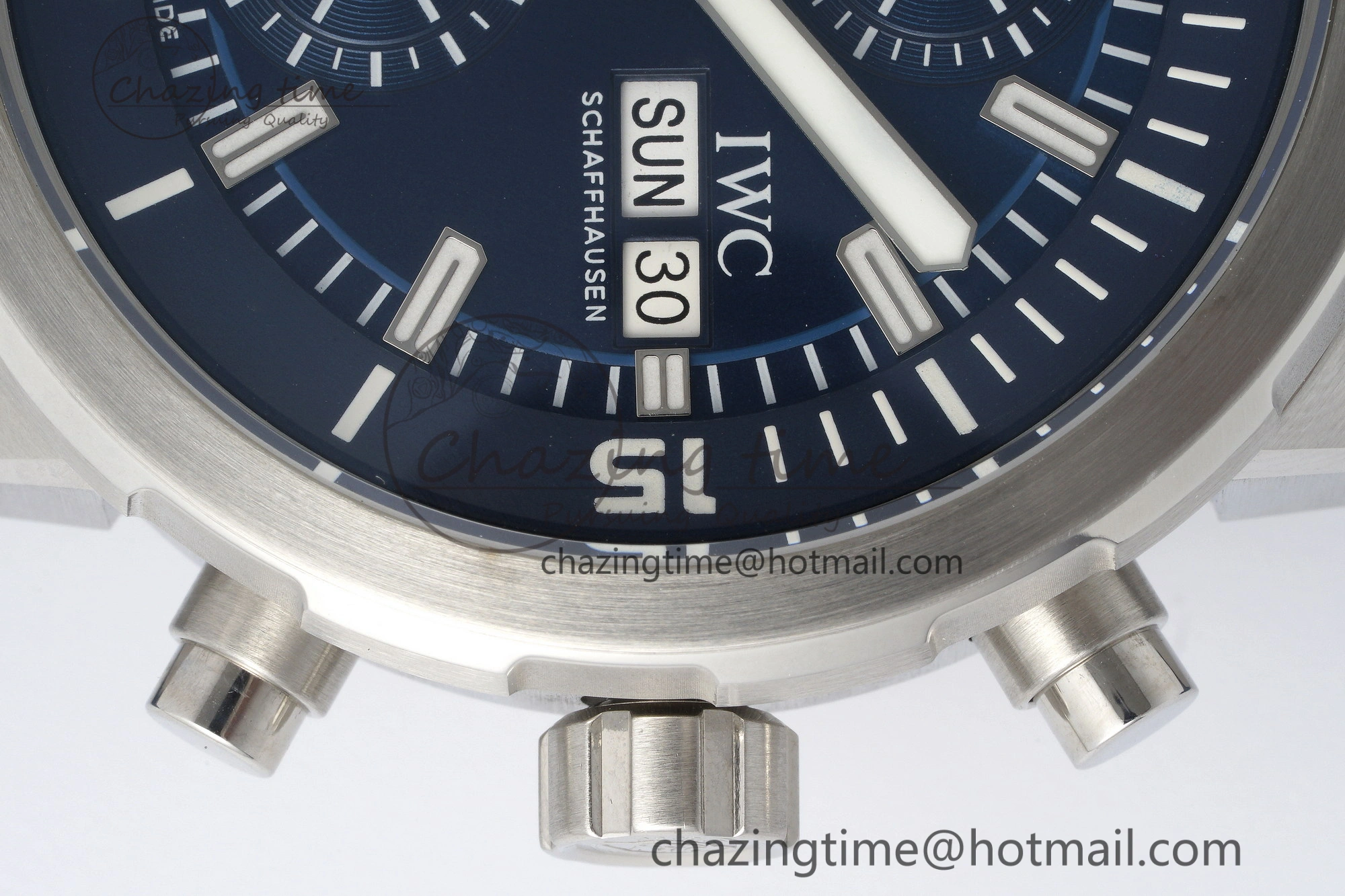 Aquatimer Chrono SS RSF 1:1 Best Edition Blue Dial on Blue Rubber Strap A7750