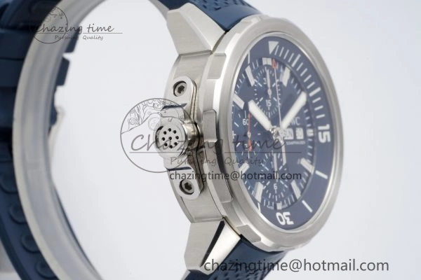 Aquatimer Chrono SS RSF 1:1 Best Edition Blue Dial on Blue Rubber Strap A7750